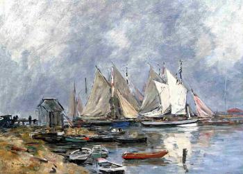 尤金 佈丹 Trouville, the Port, Boats and Dinghys 尤金 佈丹 Trouville, the Port, Boats and Dinghys
